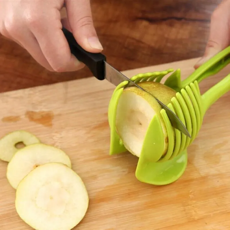 Пластиковый слайсер для томатов резак картофеля фруктов овощей ручной