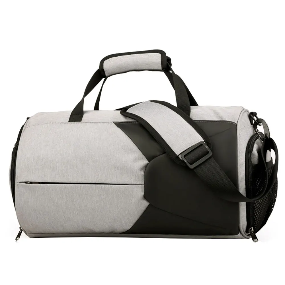 

Gym Bag Short Distance Handbag Small Duffel Bag Sports Training Travel With Shoes Compartment For Men Women Light Black Grey