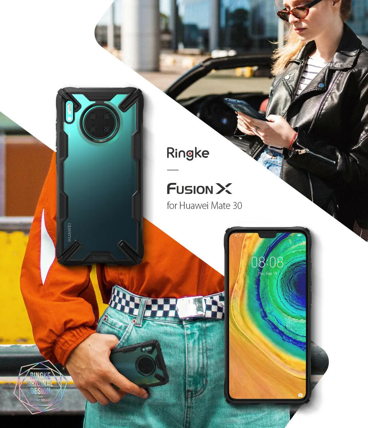 Двухслойный чехол Ringke Fusion X для Huawei Mate 30 сверхпрочная защита от падения задняя