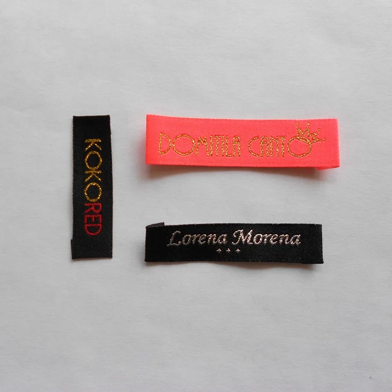 Тканые ярлыки серебристые/золотистые (1000 шт./упак.) под заказ металлическая пряжа