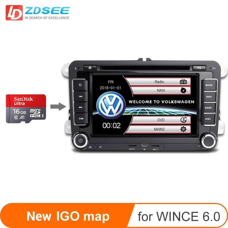 16 Гб gps карта для Volkswagen 2 din Автомобильная Радио windows ce 6,0 навигационные карты gps бесплатное обновление Европа/Россия/Испания/Ближний Восток и т. Д