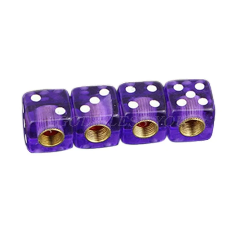 

4pcs Dice Shape Car Truck Wheel Tire Air Valve Stem Cover Dust Cap Bicycle Valve