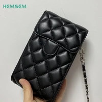 cc2 luxury mini square bag lambskin granulated caviar lattice grid soft pu leather women handbag crossbody universal phone pouch