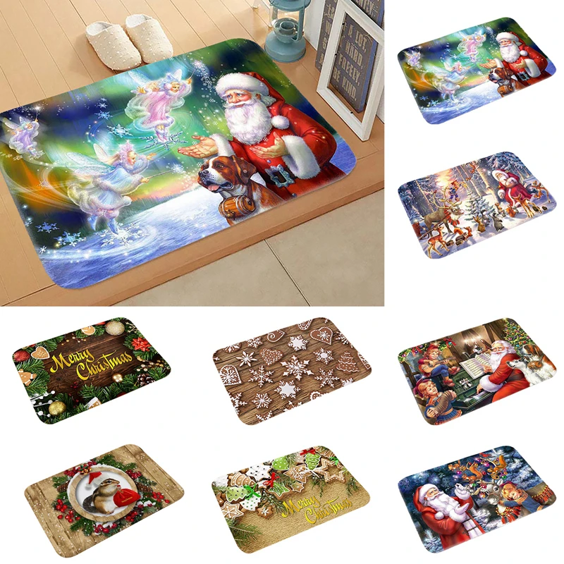 Рождественский коврик наружный Придверный украшение в виде Санты Декор для дома