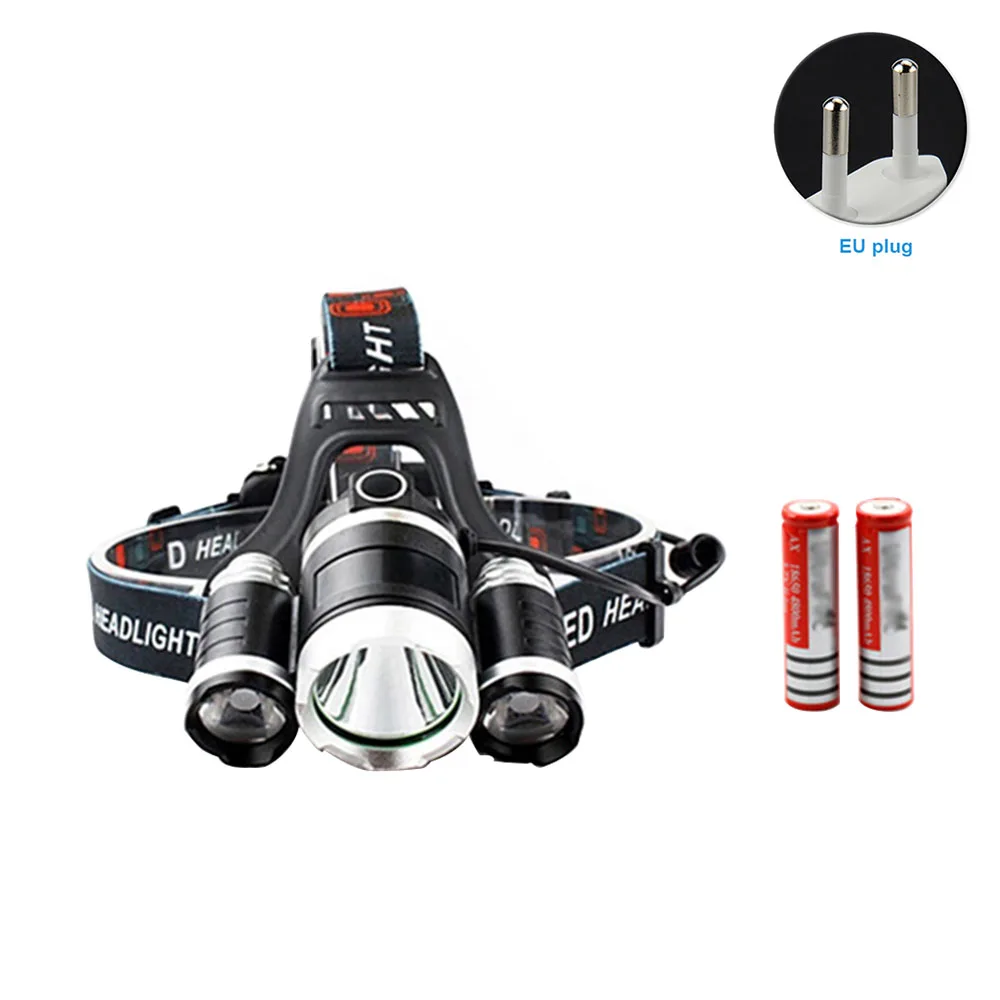 

3LED Adjustable Strap Work Portable USB Rechargeable ABS Home Waterproof Fishing Headlight Night Outdoor Sports Multifunctional