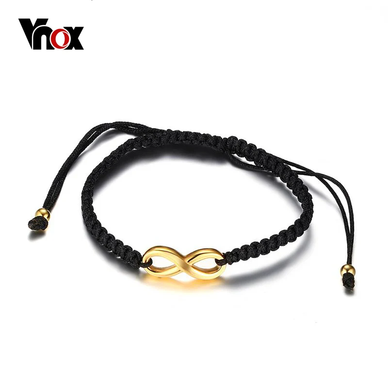 Vnox Бесконечность Талисманы плетеная веревка Браслеты для Для женщин