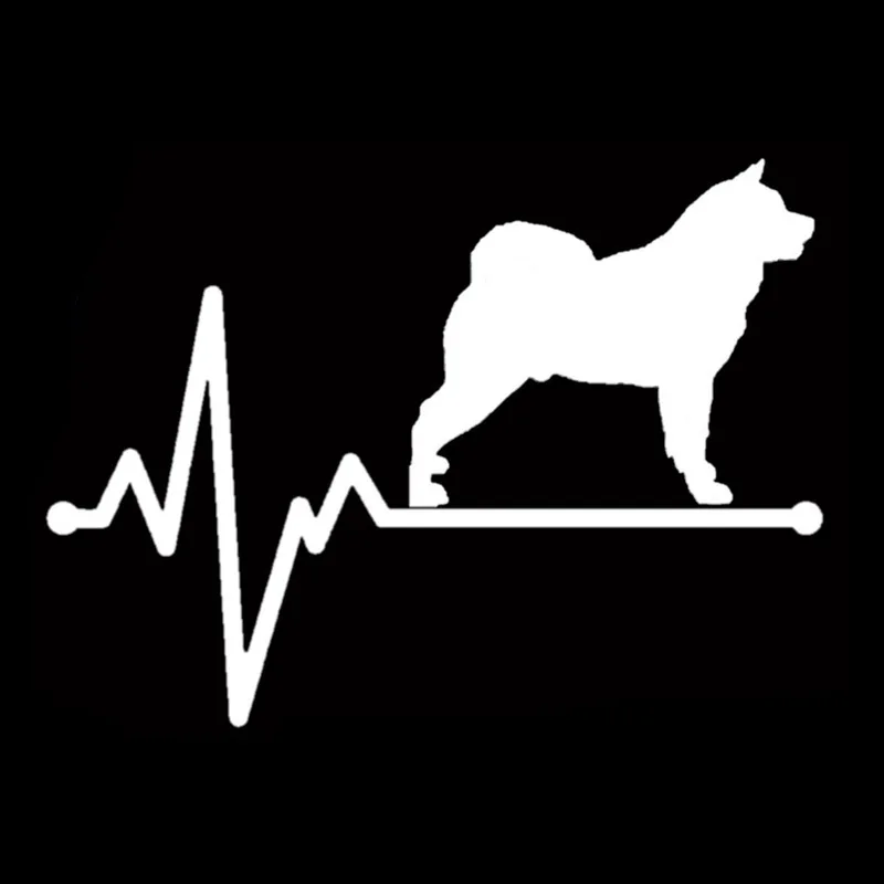 

Akita Lifeline Dog Heartbeat Vinyl Black/Silver Car Sticker 14.5CM*10.6CM