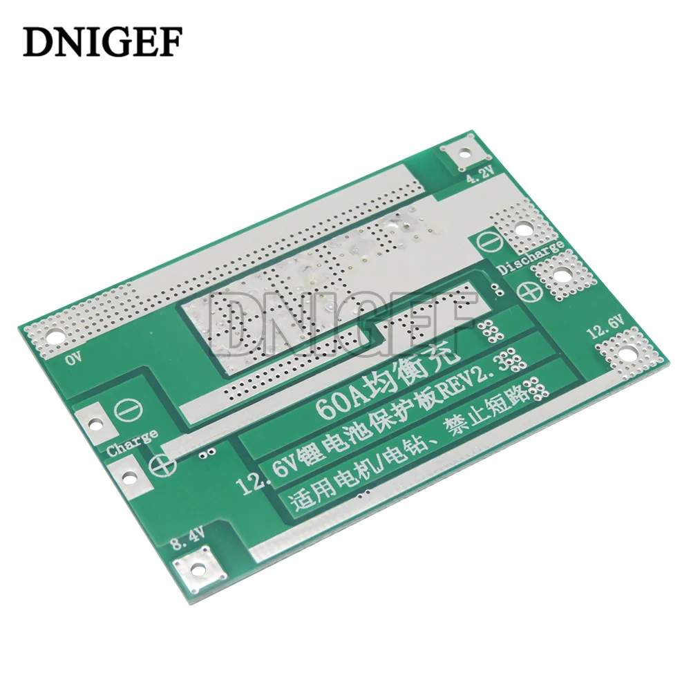 DNIGEF Balance 3S 60A BMS Li-Ion 12 6 V 18650 PCM Защитная плата для литий-ионной батареи батарея |