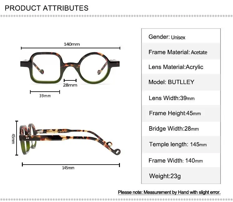 

Acetate Glasses Frame Vintage Men Full Rim Prescription Myopia Eyewear High Quality Clear Lens Goggle Optical Eyeglasses Women