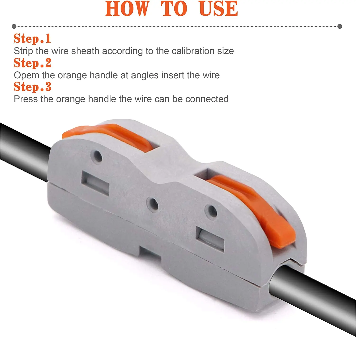 

25pcs Lever-Nut Compact Wire Conductor Connector- DIY Splicing into 2/3/4/6 Way Butt Terminal Connectors for 28-12 AWG
