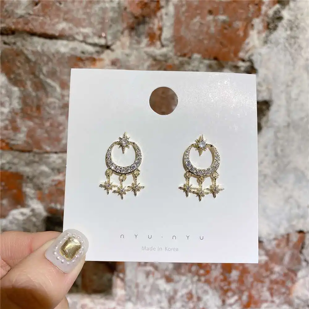 

Star Moon Earrings Lady Simple Fashion Earrings 2020 Fashion Net Red Wild Earrings elegant exquisite Fashion Stud Earrings