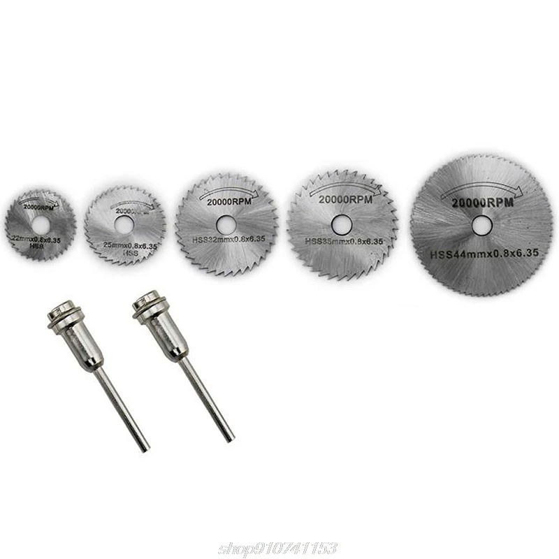 

7Pcs HSS Circular Wood Cutting Saw Blade Disc Mandrels Rotary Tool New N17 20 Dropshipping