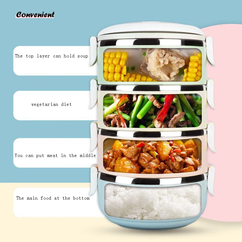 1 шт. Портативный Нержавеющая сталь утепленная Коробки для обедов офиса