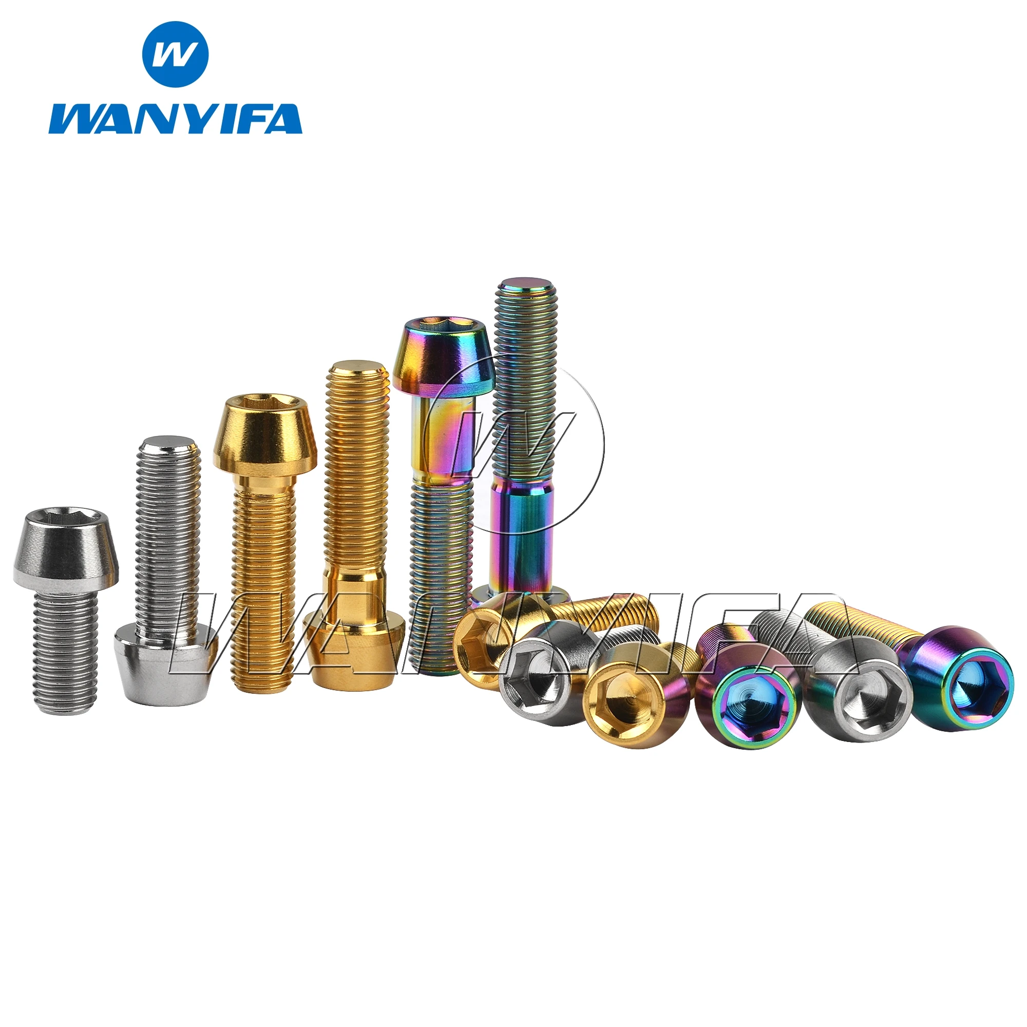 

Wanyifa Titanium Ti Bolt M10x20 25 30 35 40 45 50mm DIN912 Taper Head Pitch 1.25mm Screw Motorcycle Bike Parts 1Pcs