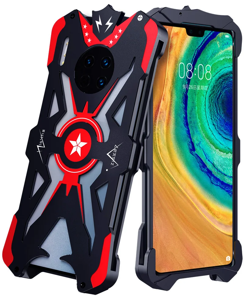 

For Huawei Mate 30 Pro Mate30 Case Armor Heavy Dust Metal Aluminum Protect Phone Case Cover Bracket Raytheon Shockproof Armor