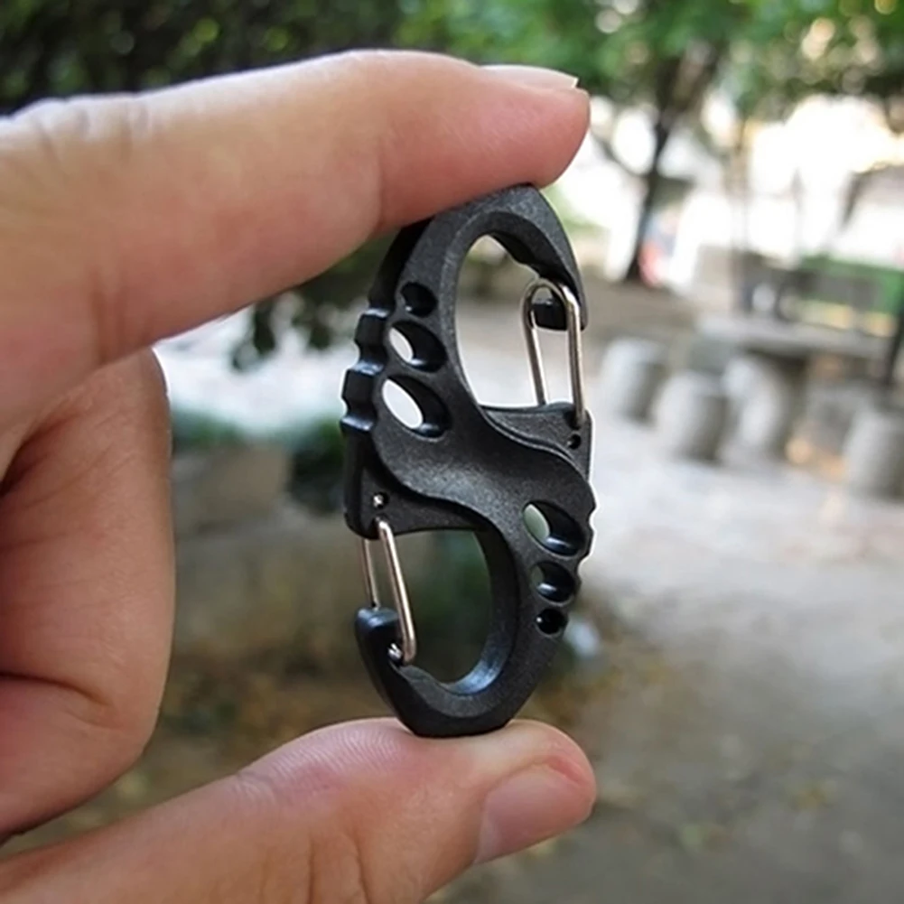 5 Pcs карабин Шестерни оснастки пружинный крюк выживания брелок S Форма Зажимы