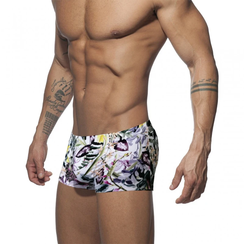 

Low Waist Swimsuit Printed Shorts 2020 Push Pad Men's Bikini Bottoms Summer Fashion Swimwear Beachwear Surfing At Sea