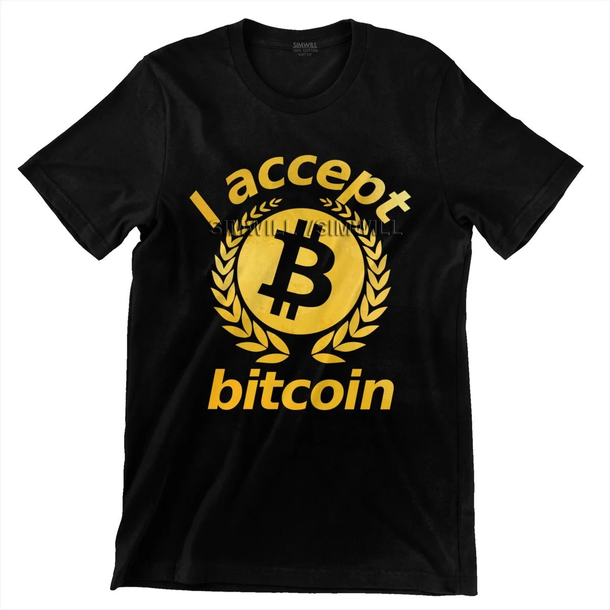 

I Accept Bitcoin T Shirt Men Soft Cotton Urban T-shirt Short Sleeved BTC Cryptocurrency Crypto Blockchain Tee Top Clothing