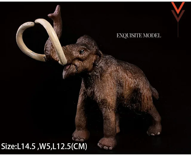 female mammoth Оригинальная натуральная дикая джунгли, ферма, животное, птица, серия, леопард, кошка, пантера, ягуар, Коллекционная модель, детская игрушка, подарок для детей - Цвет: female mammoth