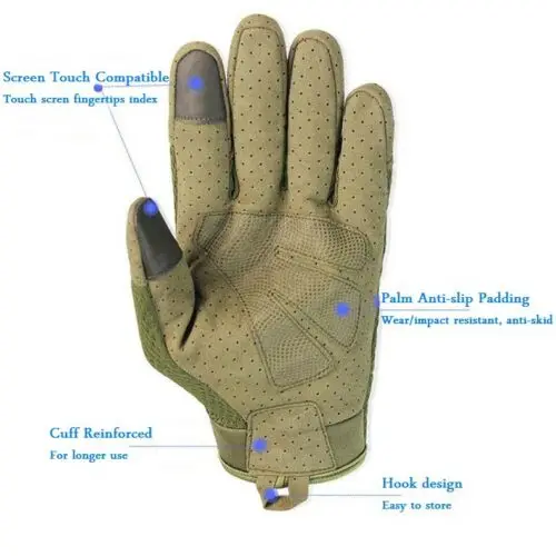 

Men's Tactical Gloves Military Combat Shooting Paintball Mountaineering Anti-Cutting Industry Hard Knuckle Full Finger Gloves