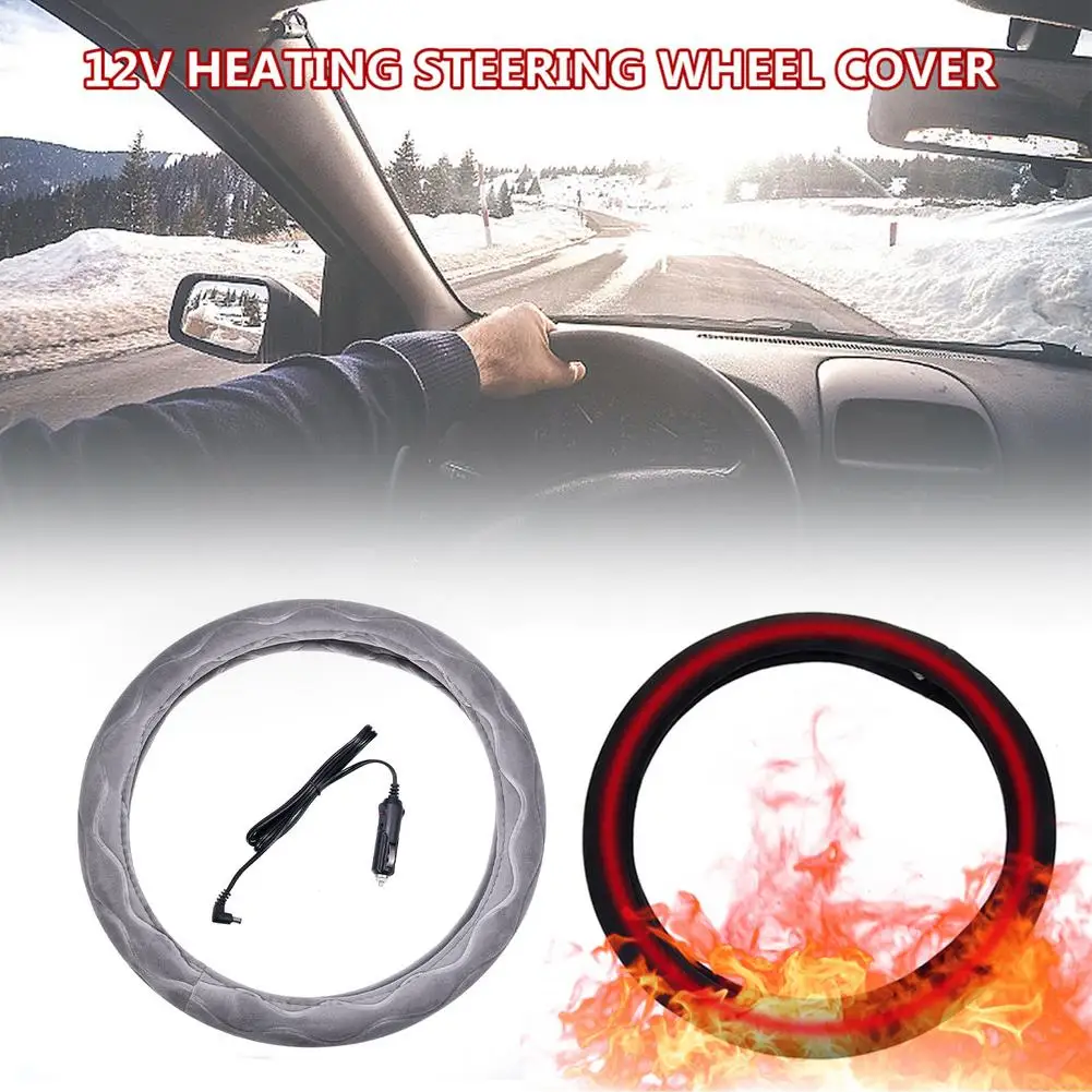 

Car Auto Accessories Steering Wheel Cover Electric Heating Case For Winter 12V Winter Car Electric Heating Steering