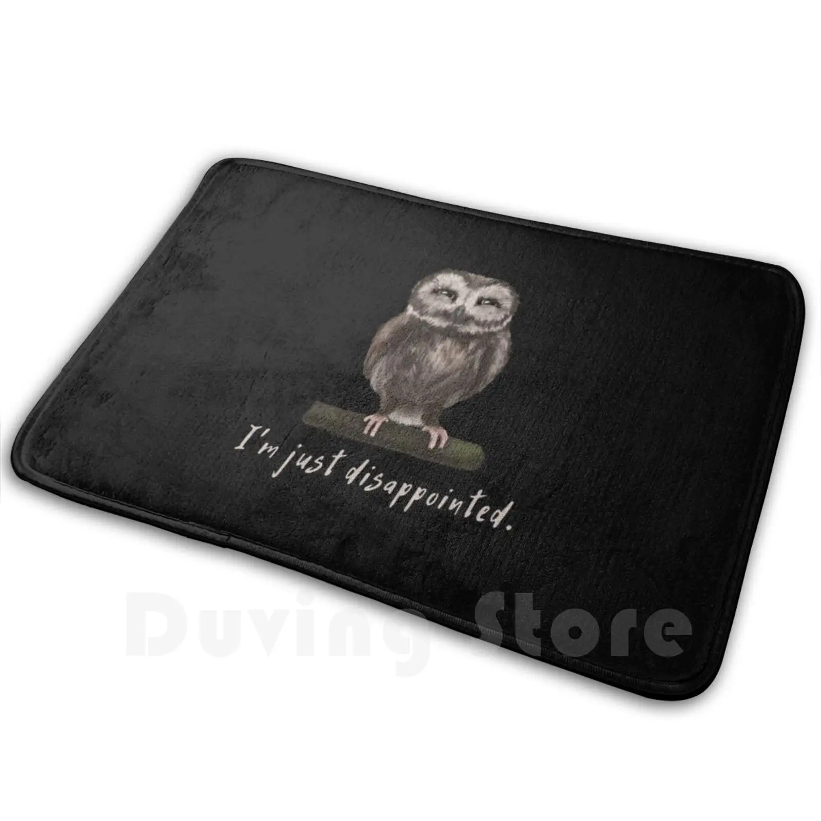 

Owl - Disappointed Carpet Mat Rug Cushion Soft D0100481a Owl Animal Bird Wise Barn Owl Snowy Owl Tawny Owl Screech Owl