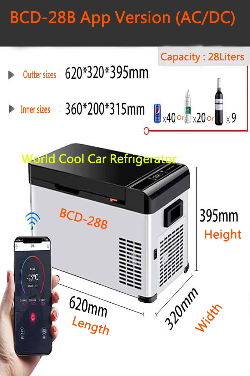 28L AC/DC12/24 V Автомобильный Кемпер холодильник охладитель домашний холодильник Компрессор морозильная камера маленький холодильник охладитель-20C