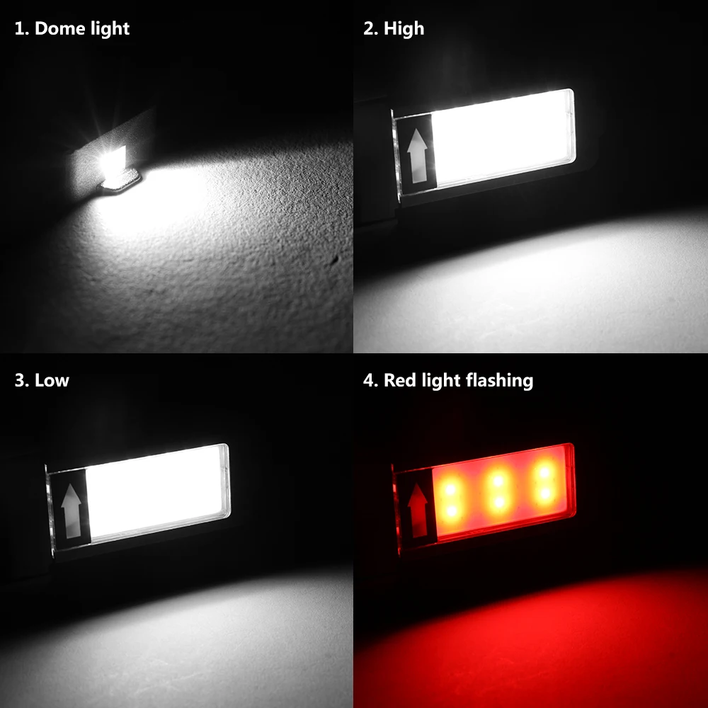 USB Rechargeable COB Work Light Inspection Lamp Rotation Hanging Hook Portable Lantern built in battery | Освещение