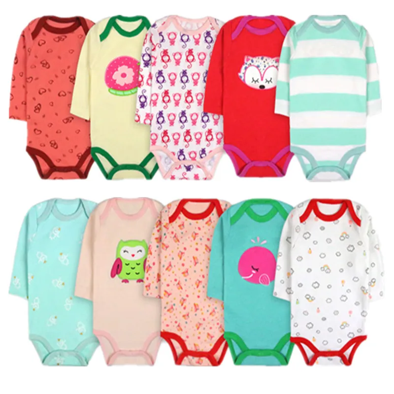 5 шт. детское хлопковое боди с длинным рукавом на возраст 0 24 месяца|lot mac|lot uniformlot baby