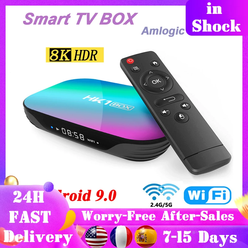 

Приставка Смарт-ТВ HK1, Android 9,0, 8K, 4 + 128 ГБ, Amlogic S905X3, 4 ядра, 2,4 дюйма