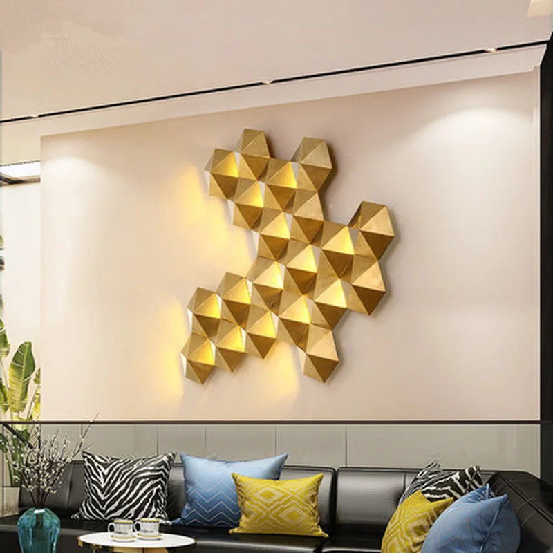 Роскошные сотовые гнезда дизайн золотой блеск светодиодная настенная лампа