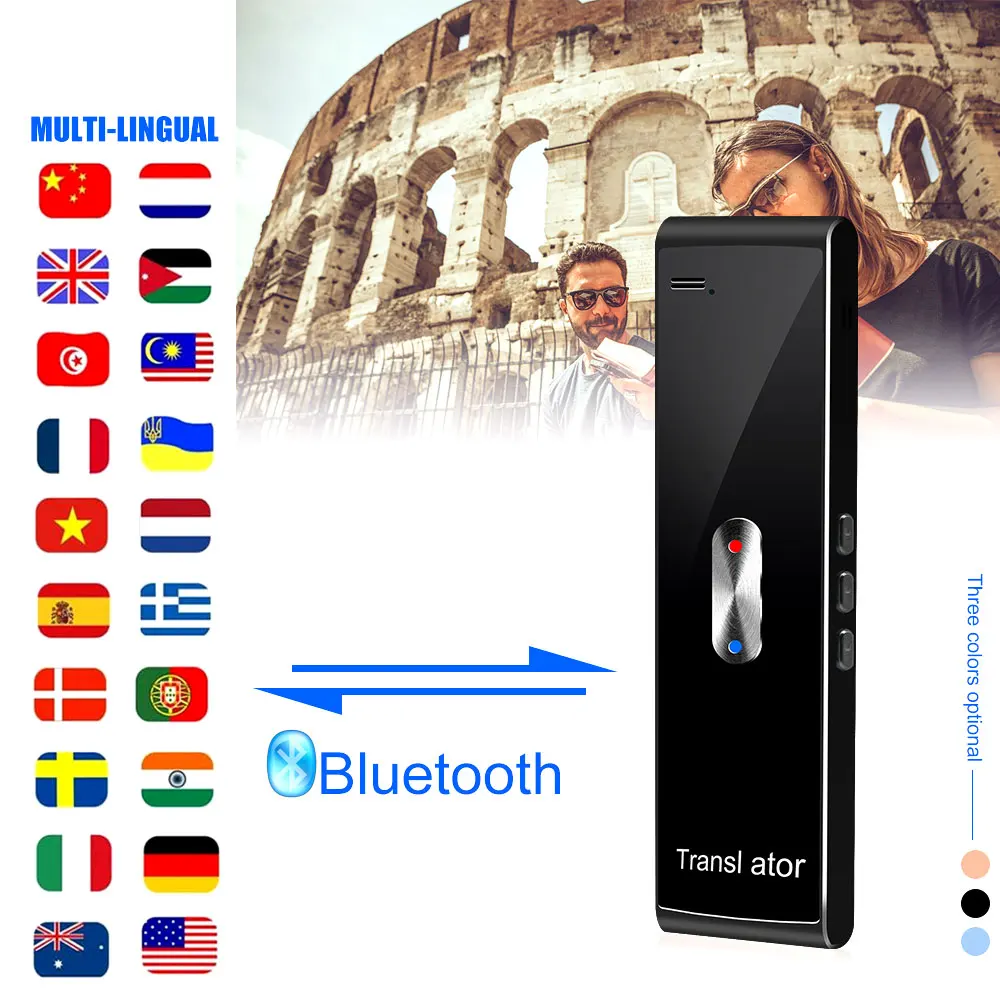 Умный переводчик речи T8S с поддержкой Bluetooth многоязычный цветной долгий срок