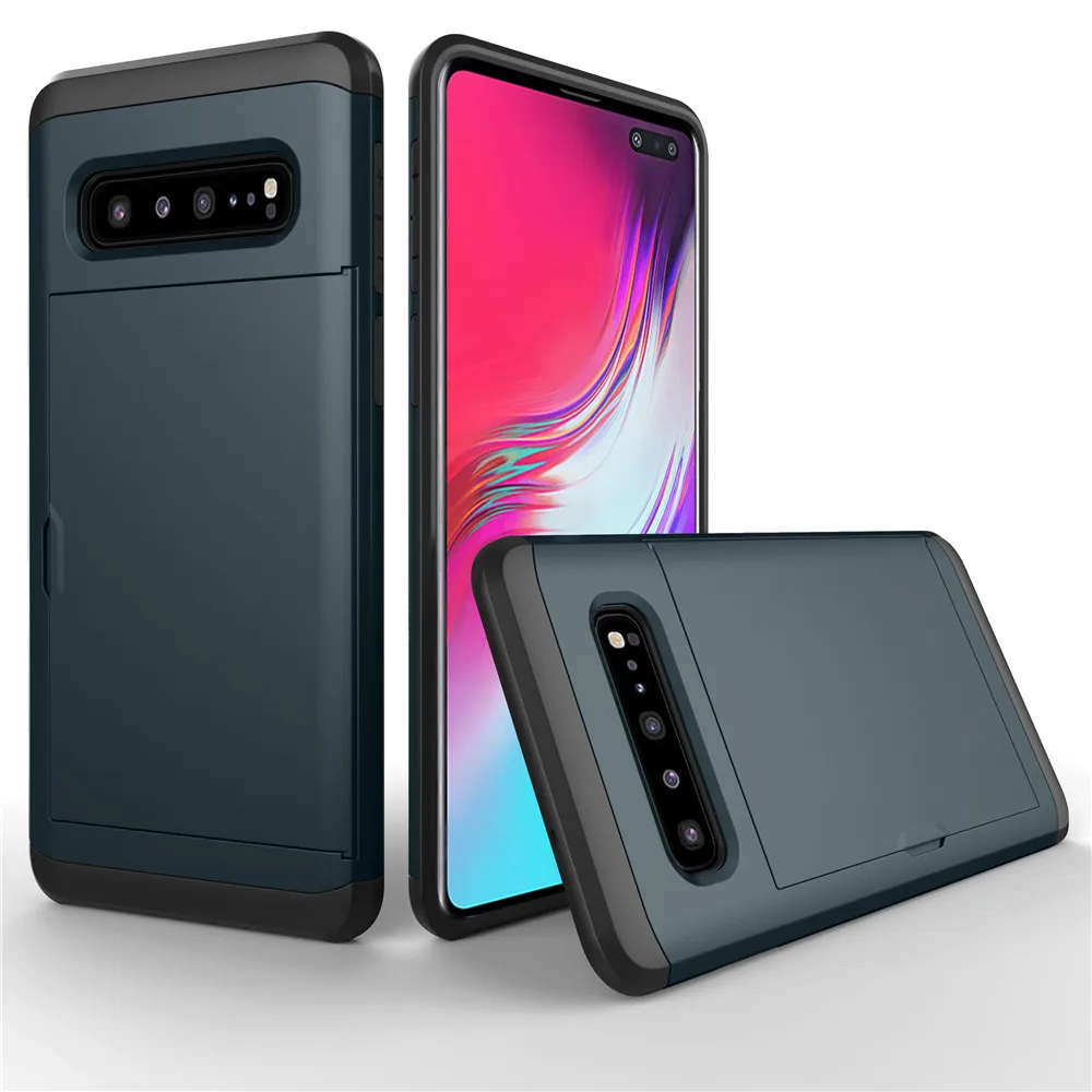 VRSDES деловой чехол для телефона для samsung Galaxy S10 S10E S10 Plus S9 S8 S7 скользящий защитный чехол с отделениями для карт чехол для samsung Note 9 8