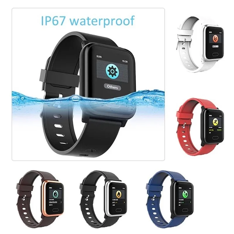 

Smart Watch Heart Rate Monitor Blood Pressure Fitness Tracker Smartwatch Sport Waterproof Watch