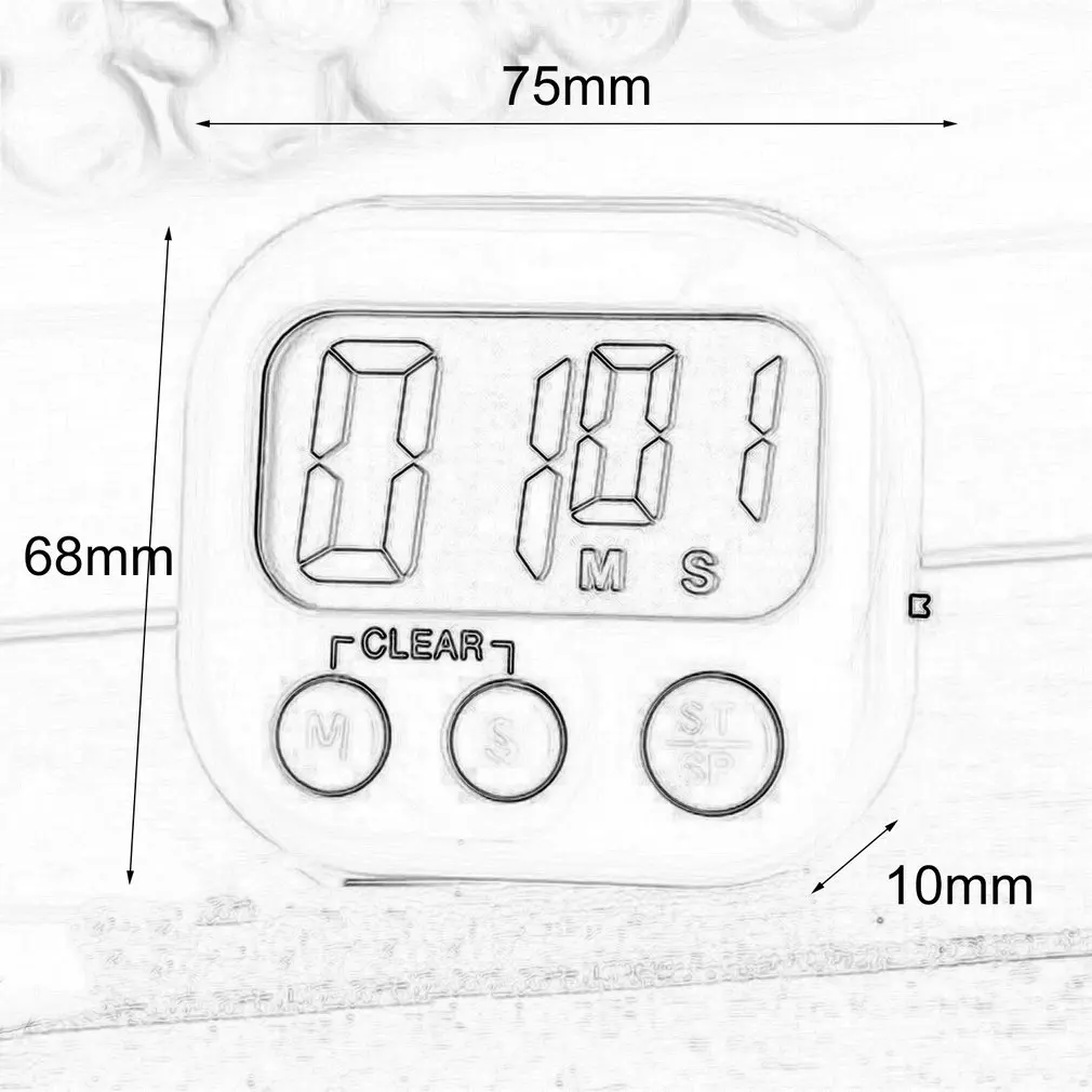 

Digital Kitchen Timer Big Digits Loud Alarm Magnetic Backing Stand With Large LCD Display For Cooking Baking Sports Games Test