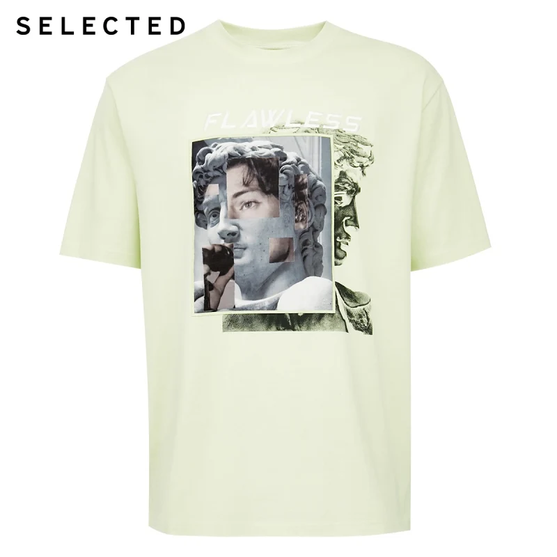 

SELECTED Men's 100% Cotton Letter Embroidery Character Printed T-shirt S|420201640