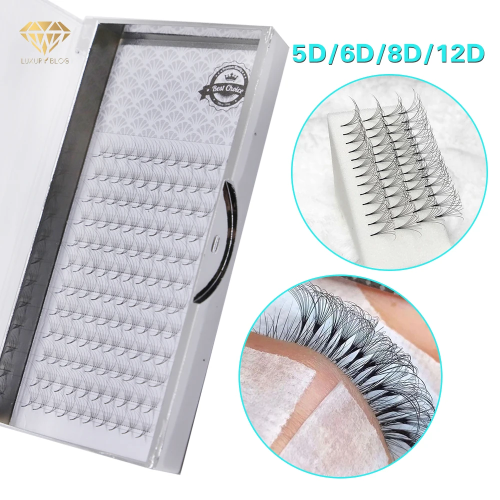 

Pointy Stem Premade Fans Volume Cluster Individual Lashes Extension Supplie In Bulk Wholesale 8D12D False Faux Eyelashes