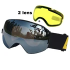 Лыжные очки с защитой от запотевания, лыжные очки UV400, двухслойные лыжные очки, лыжные очки с яркой линзой