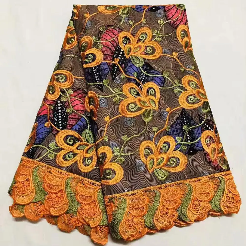 

promotion Guipure lace fabric with wax african fabric african lace fabric 2020 high quality 6yards nigerian lace fabrics