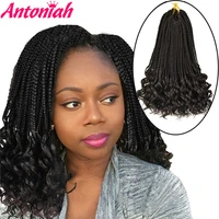 antonith 1bhair goddess hair box braids synthetic crochet hair curly bohemian hair with curls boho braided hair extension 18inch