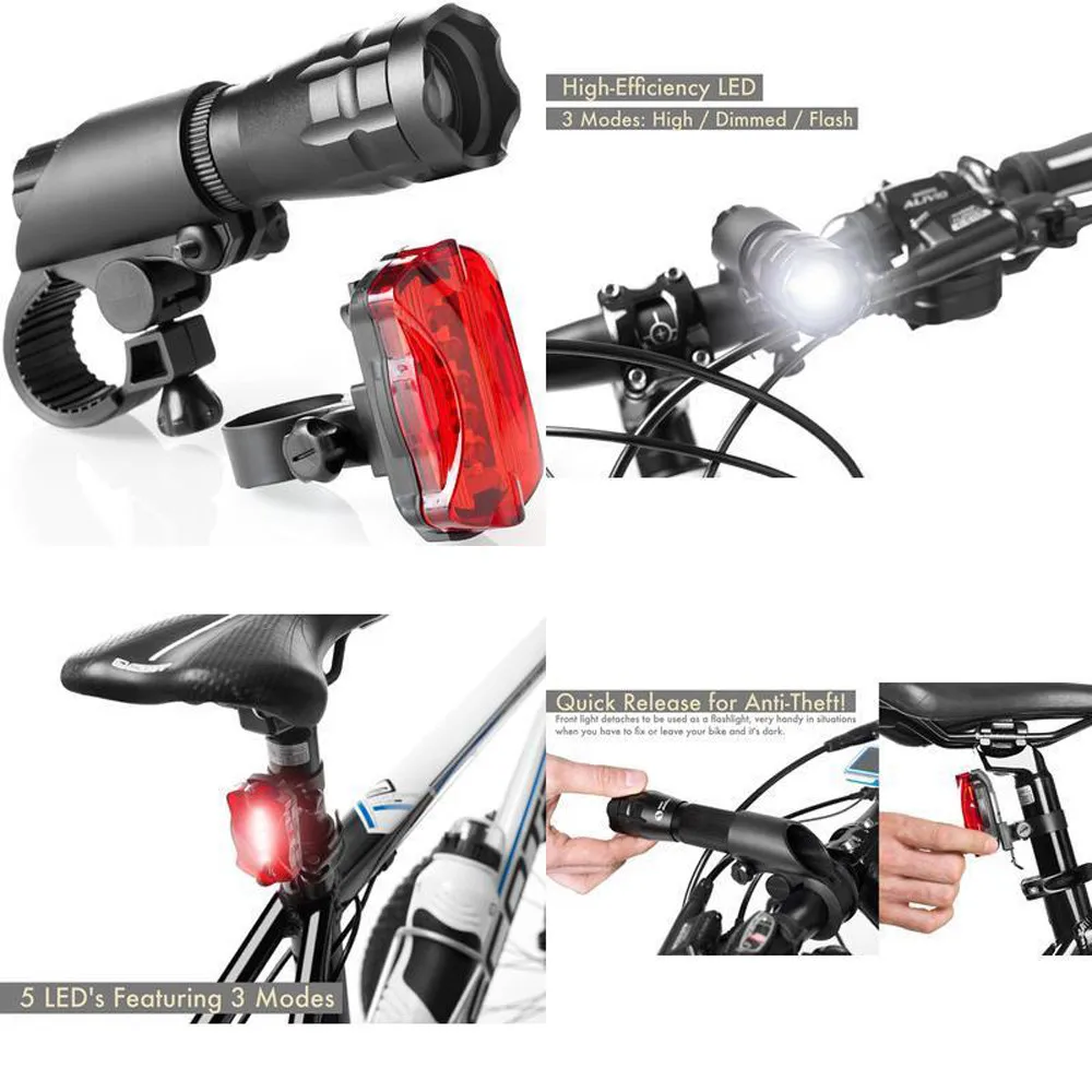 

New 2021 New Bicycle Light Super Bright Led Lights Headlight Tailligh Front And Rear Cycle Lighting Bike Lights Hot Sales