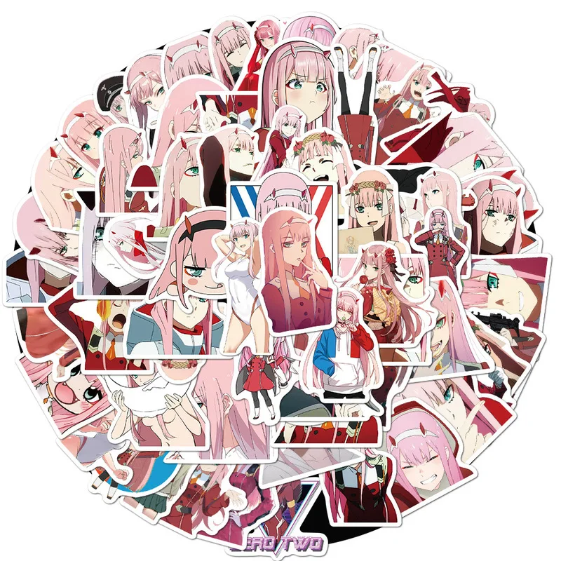 

50/100 шт Аниме Дарлинг в FRANXX стикер s для мотоцикла багаж ноутбук Холодильник Скейтборд велосипед гитара игрушки Наклейка Стикер