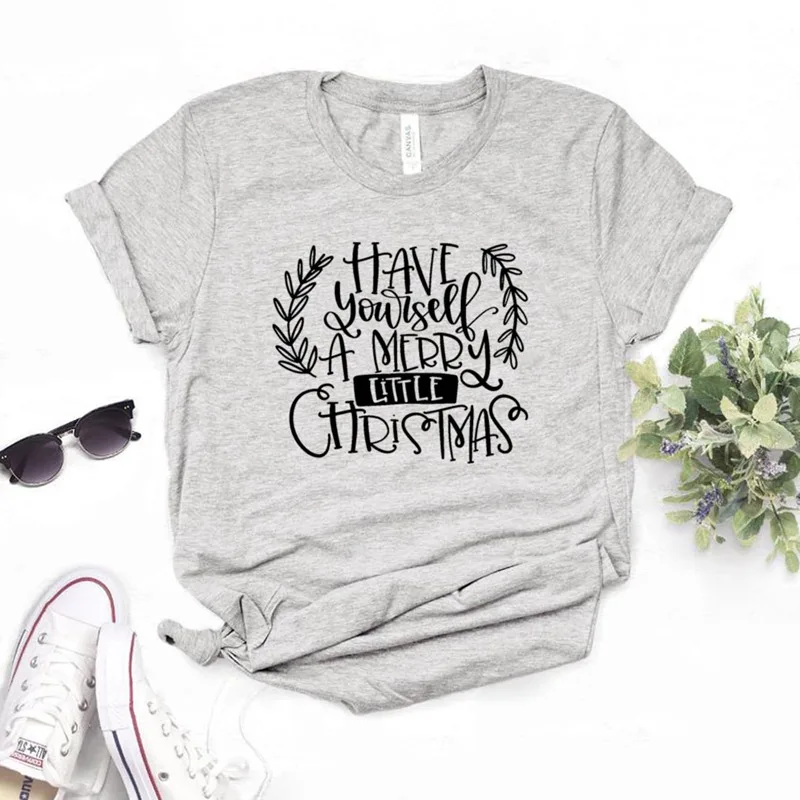 

Women T Shirt Have Yourself A Merry Little Christmas Print Tshirt Women Short Sleeve O Neck Loose T-shirt Ladies Tee Shirt