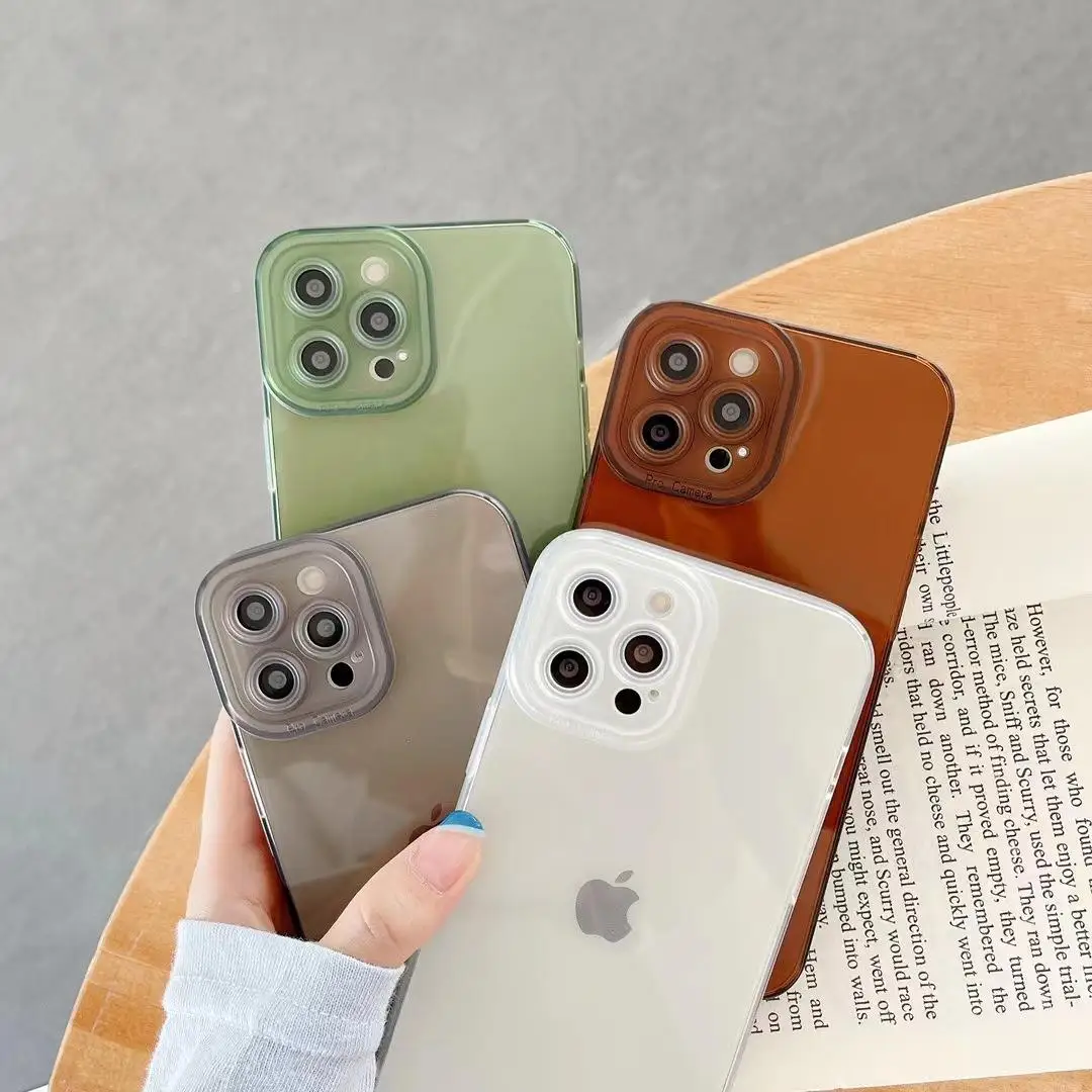 

Retro Colorful Trasparent Phone Case For iPhone 13 12 11 Pro Max XR X XS Max 8 7Plus SE 2020 Soft TPU Protective Back Cover