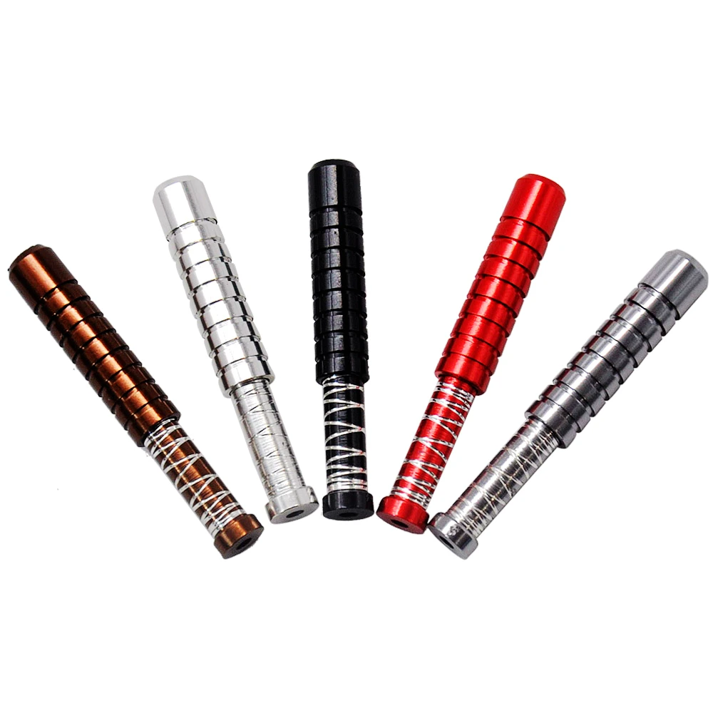 

HORNET Threaded Metal One Hitter Metal Smoking Pipe 61MM Spring Aluminum Tobacco Pipe Dugout Bat Herb Pipes