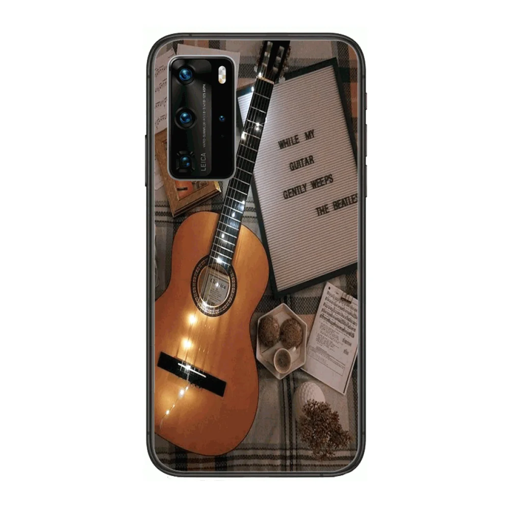 

Guitar Shockproof Fashion Phone Case For Huawei P 40 30 20 10 Lite Smart Z Pro Black Etui Coque Painting Hoesjes comic fashion