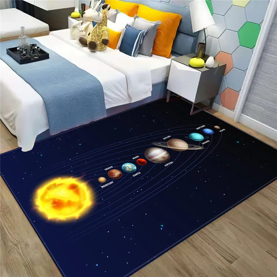 3D ковер на солнечной батарее для детской комнаты с планетами мальчика спальни