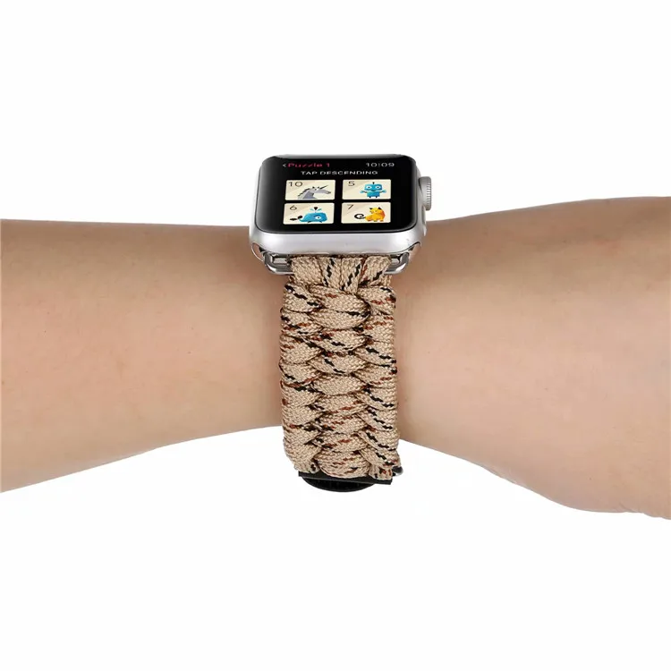 Спортивный тканый браслет из нейлоновой веревки для Apple Watch 38 мм 42 мм 40 мм 44 мм для iWatch 5 4 3 2 1