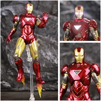 led light classic marvel iron man mk6 mark vi 7 movie action figure ironman mark 6 tony stark legends zd toys doll model