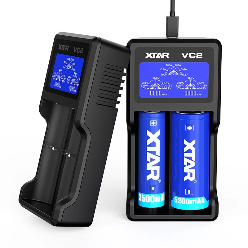 XTAR Батарея Зарядное устройство набор VC2 VC4 ЖК-дисплей Зарядное устройство с эффектом приближения c зарядкой Micro-USB питание 5В 2.1A 3,6 V 3,7 V 20700 21700 18650 Батарея Зарядное устройство XTAR VC2 VC4